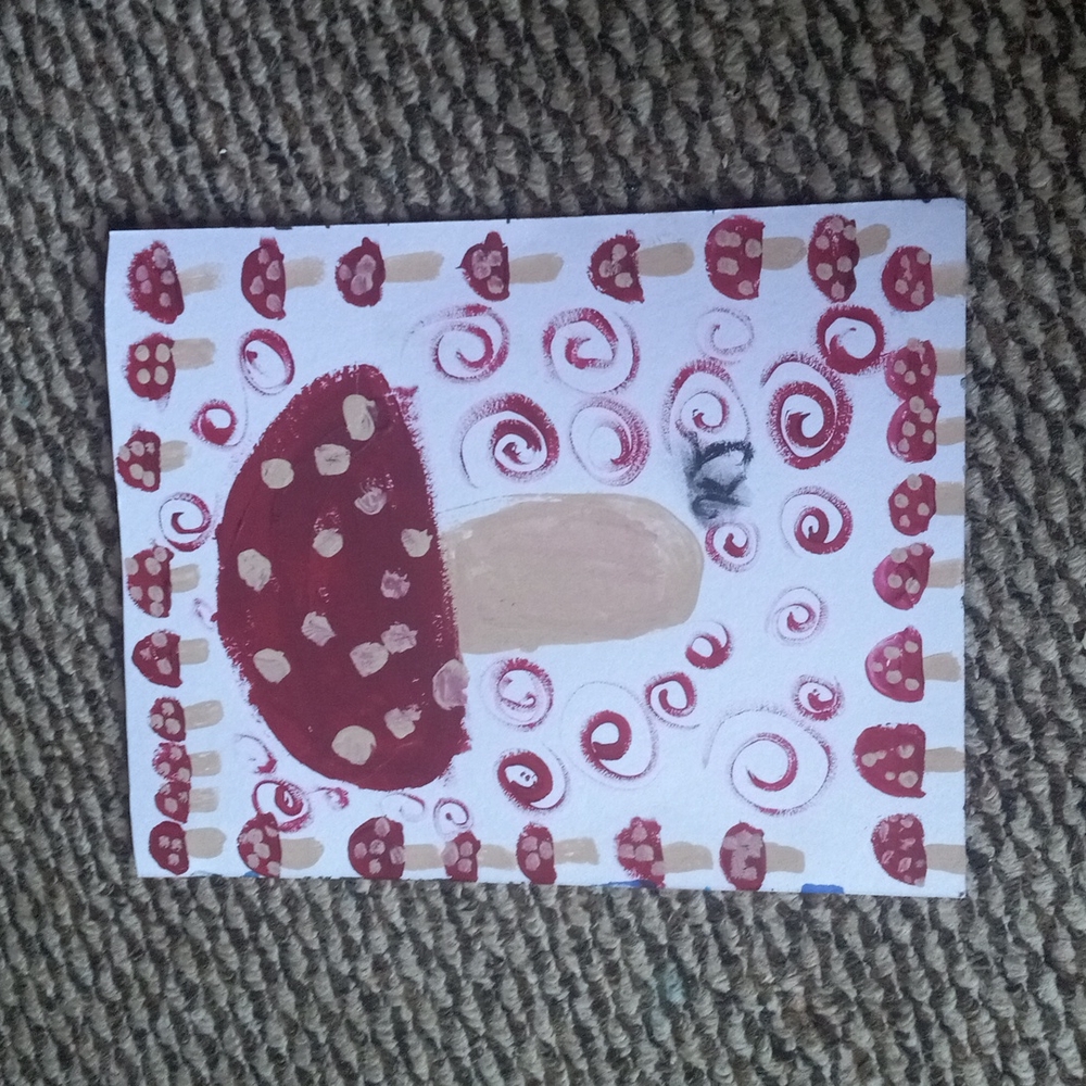Handmade mushroom painting